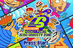 Rocket Power Zero Gravity Zone title screen for GameBoy Advance